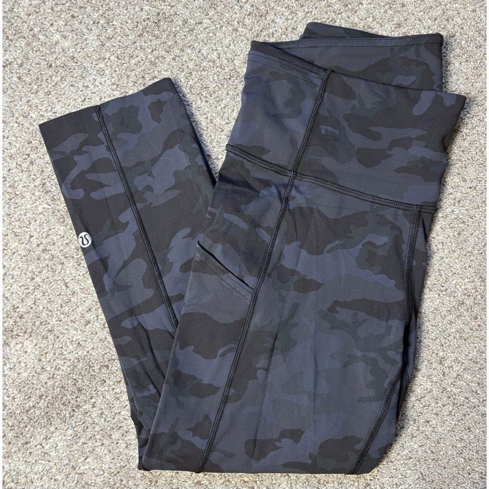 Lululemon Womens Size 6 Fast & Free Crop Legging Activewear Pants Camouflage 19"